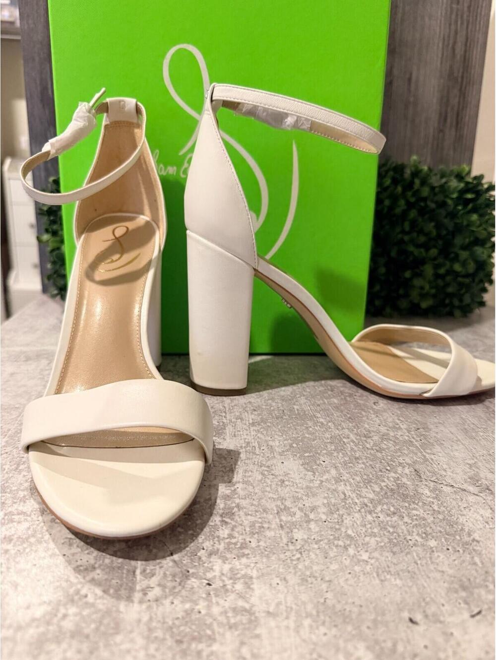 Sam Edelman Women's Yaro Heels White Leather - Size 11 M
